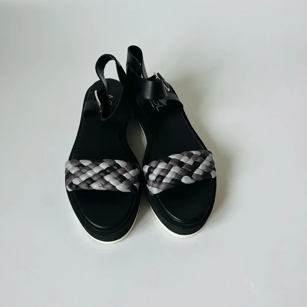 GL ATTILIO GIUSTI LEOMBRUNI Mirea Platform Ankle Strap Sandal In Nero/ Carbon
